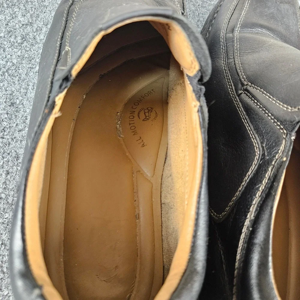 Dockers Mens Prostyle Black Leather Slip On Loafers Square Toe Shoes‎ 12W